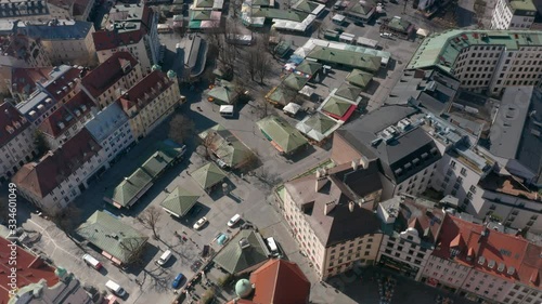 Looking down on the Viktualienmarkt in Munich, Germany photo