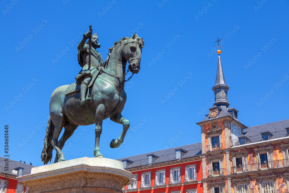 Statue Philip III in Madrid at Plaza Mayor