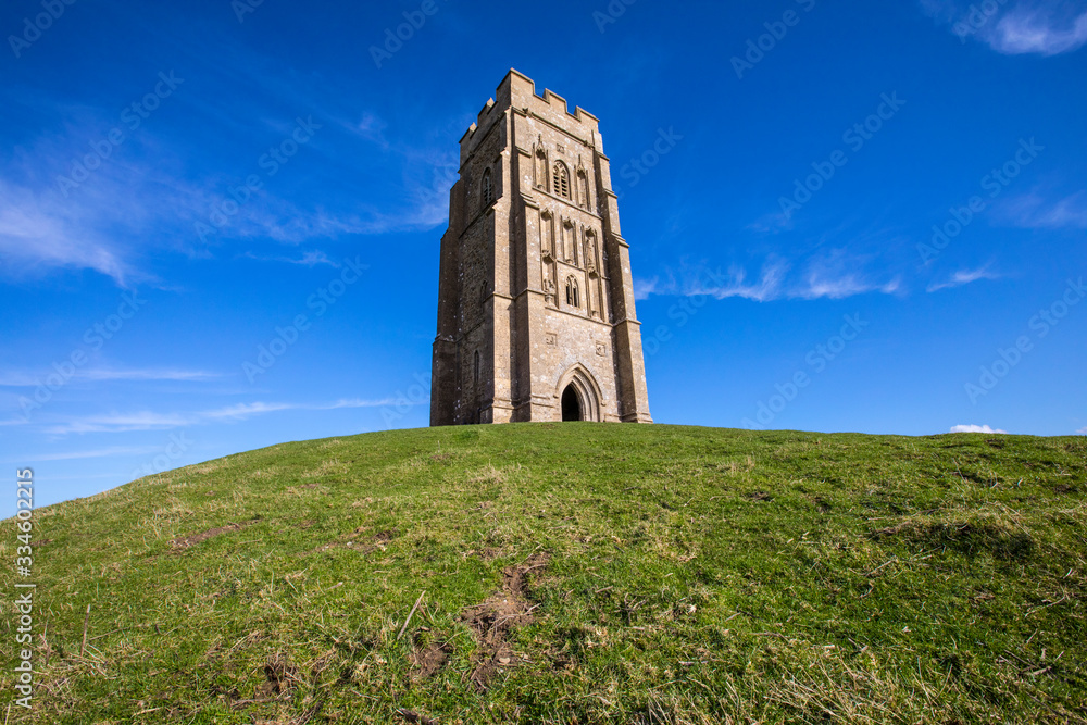 St. Michaels Tower on Glastonbury Tor in Somerset, UK