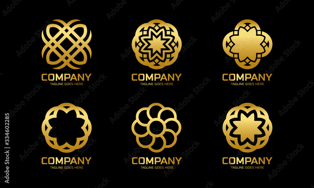Abstract business golden logo collection free Vector Abstract business golden logo collection free Vector