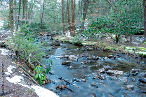 a quiet river in the winter