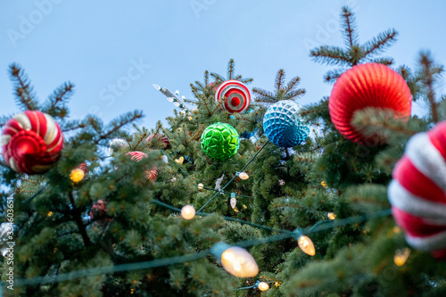 christmas decoration on a tree bottom 