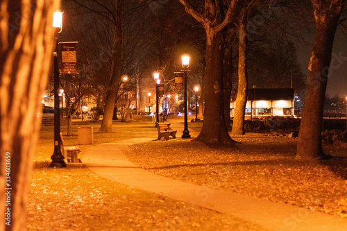 a quite park at night time