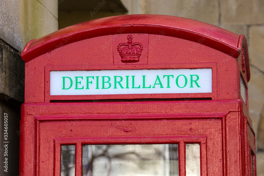Defibrillator in a Red Telephone Box Defibrillator in a Red Telephone Box