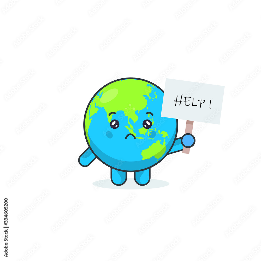 Cute Earth Characters Hold The Boards Cute Earth Characters Hold The Boards