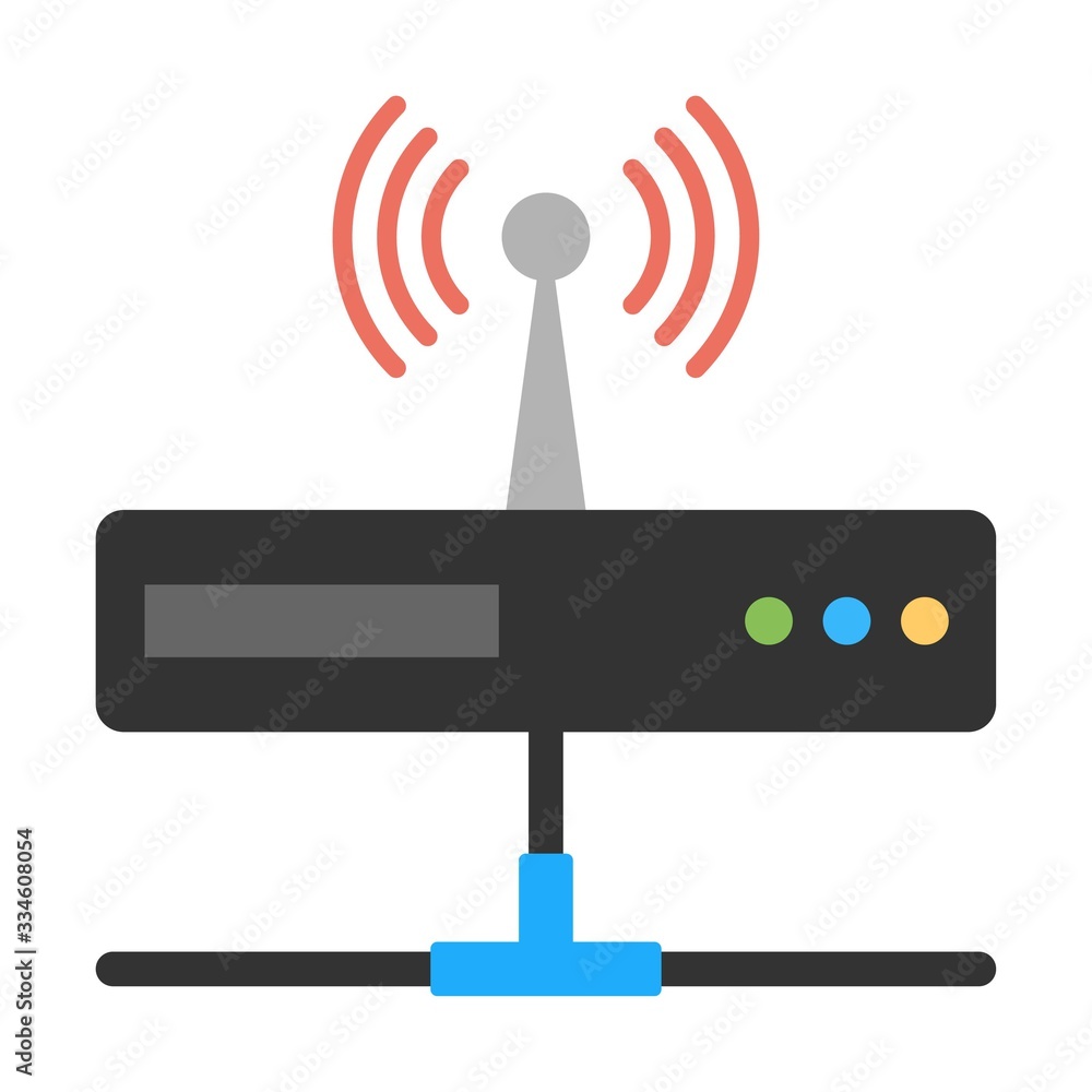 Wireless router icon. Modem, switch sign. Network, internet technology. Flat icon design for perfect web and mobile applications. Wireless router icon. Modem, switch sign. Network, internet technology. Flat icon design for perfect web and mobile applications.