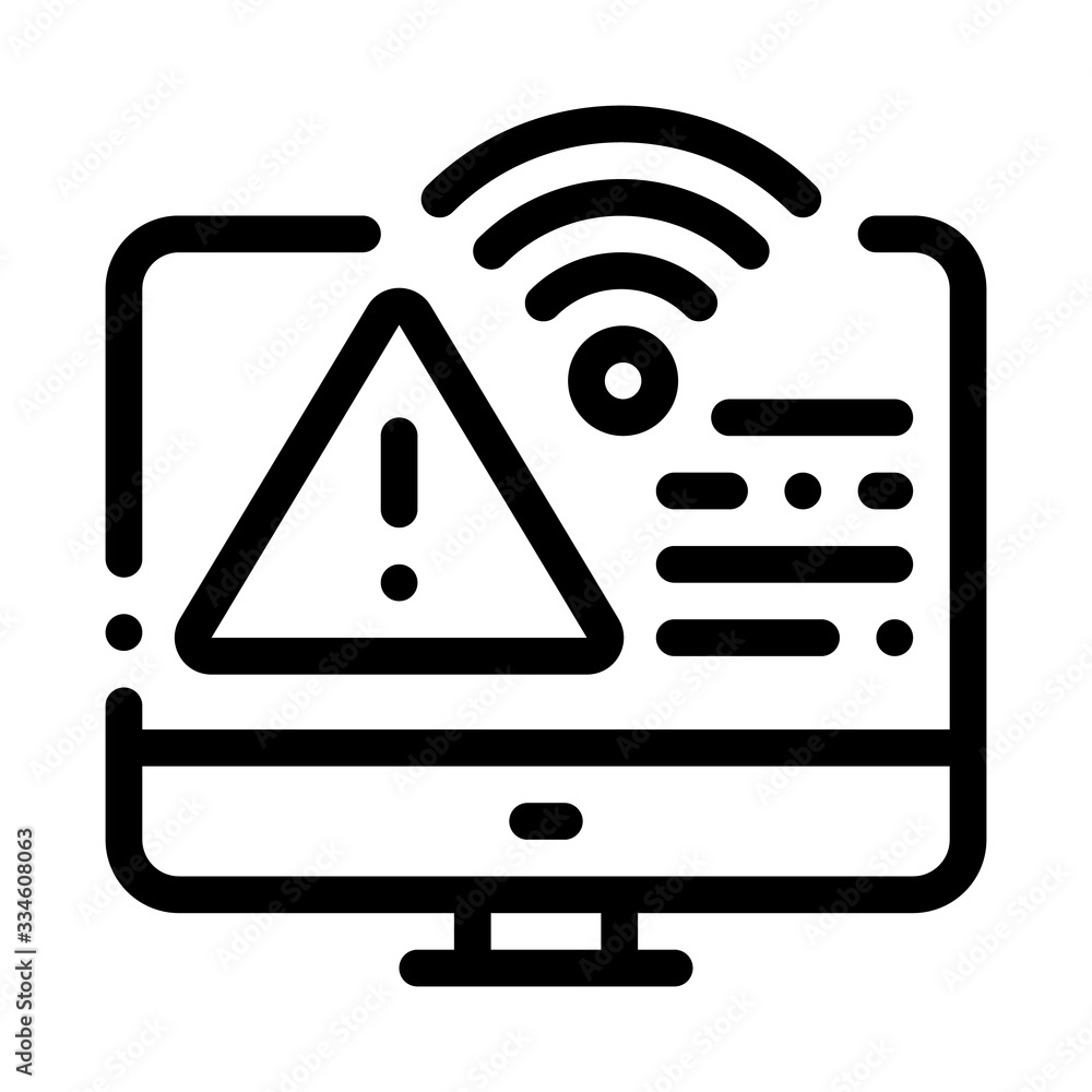 wifi error icon vector. wifi error sign. isolated contour symbol illustration wifi error icon vector. wifi error sign. isolated contour symbol illustration