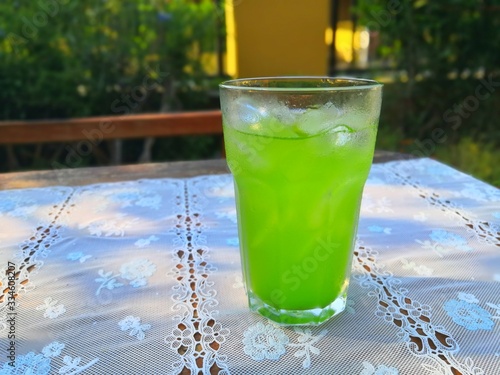 glass of water with lime