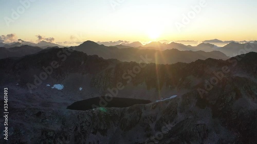 Drone Sunrise at Joerilakes Davos Switzerland