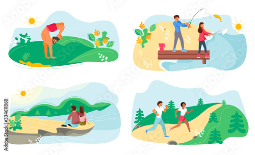 Set of Summer outdoor activities