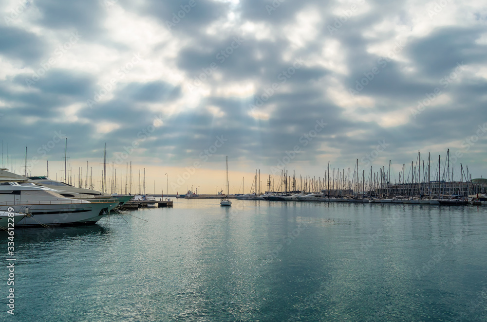 View of Alicante port, Spain
