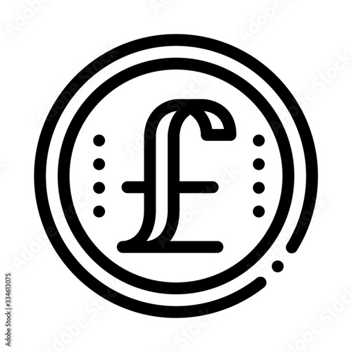 pound coin icon vector. pound coin sign. isolated contour symbol illustration