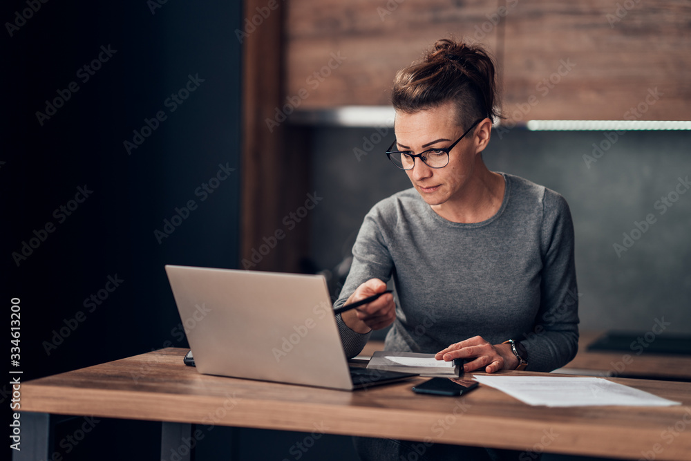 woman working from home in quarantine isolation Covid-19 woman working from home in quarantine isolation Covid-19