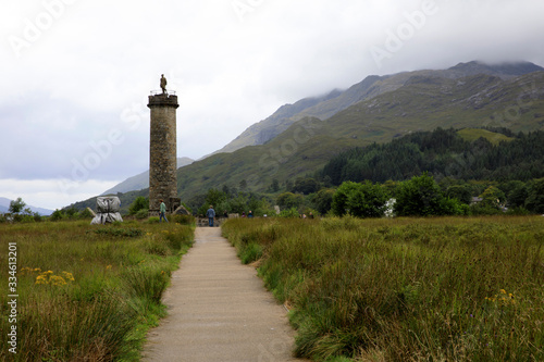 Glenfinnan - Skye Island  Scotland   UK - August 15  2018  Jacobite memorial  Scotland  United Kingdom