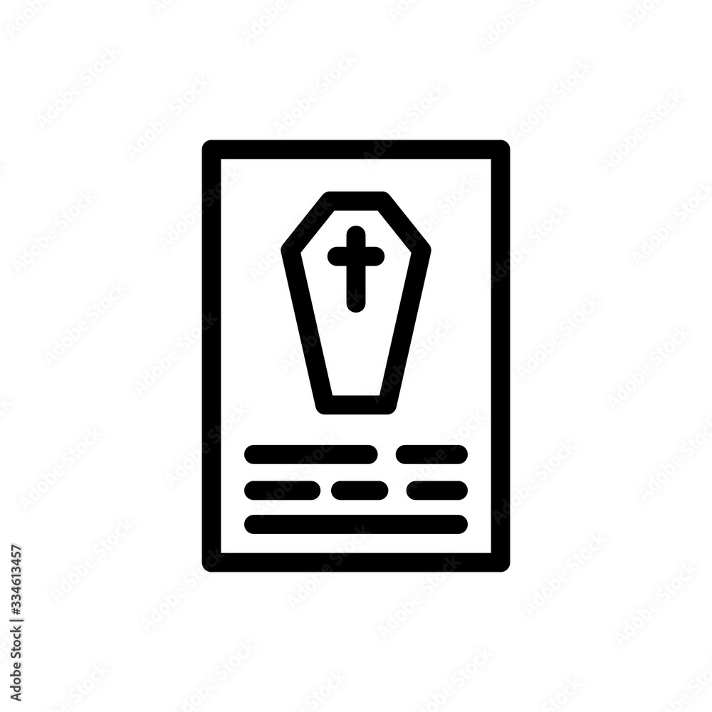 death certificate line icon, vector illustration death certificate line icon, vector illustration