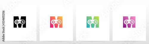  Game Controller On Letter Logo Design M