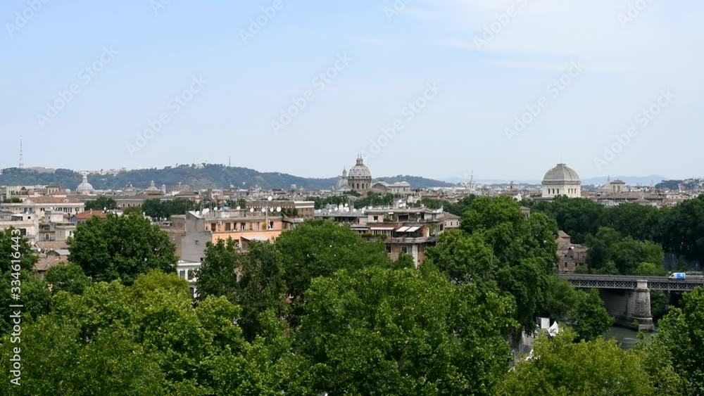 Roma, Italy - September 20 , 2018: People in Orange garden (Giardino degli Aranci) in Rome on a spring day, Italy Roma, Italy - September 20 , 2018: People in Orange garden (Giardino degli Aranci) in Rome on a spring day, Italy