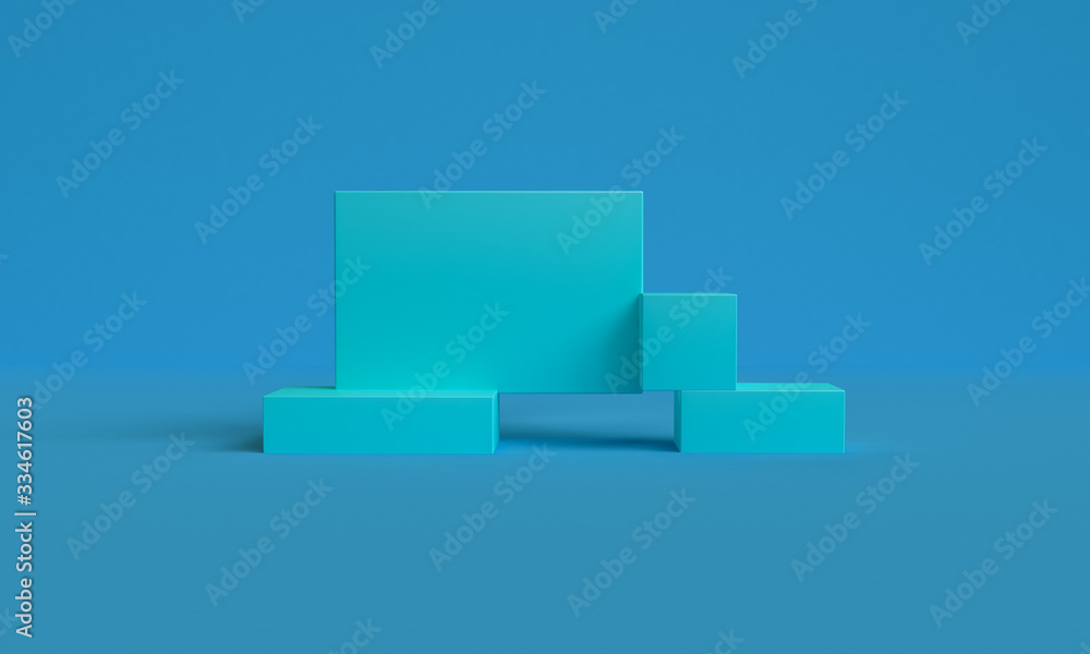 Minimalist primitive Blue geometrical abstract background, Stylish trendy illustration Podium, stand, showcase on pastel color for premium product. 3d render. Minimalist primitive Blue geometrical abstract background, Stylish trendy illustration Podium, stand, showcase on pastel color for premium product. 3d render.
