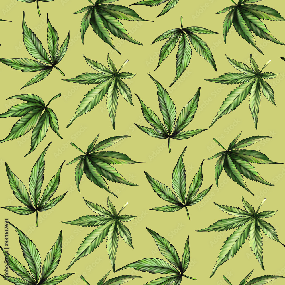 Fototapeta premium seamless pattern with leaves