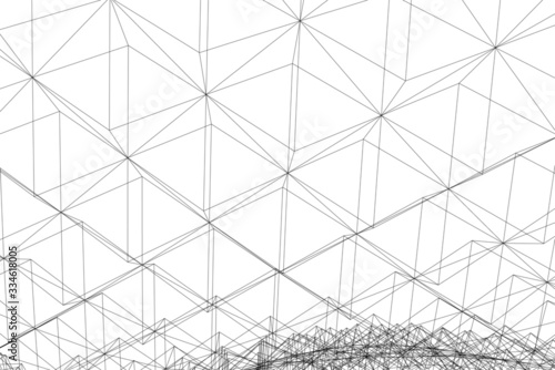 abstract modern architecture building  3d vector illustration 