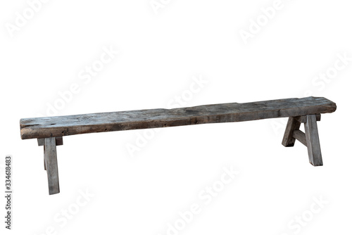 wood bench isolate on white background