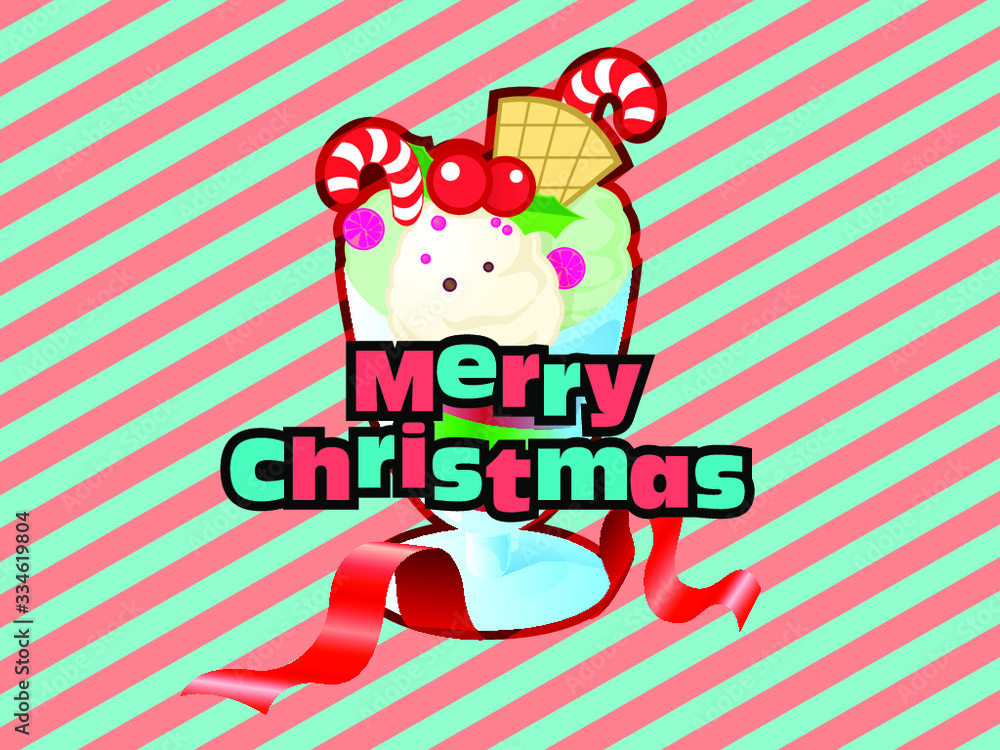 Naklejka premium Christmas Ice Cream