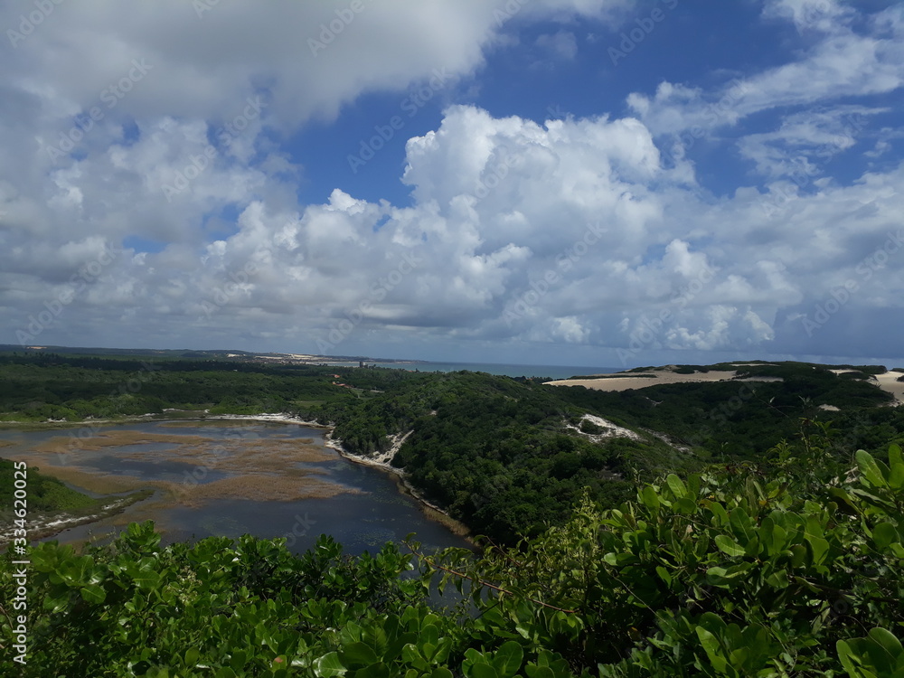 Obraz premium landscape with river and clouds