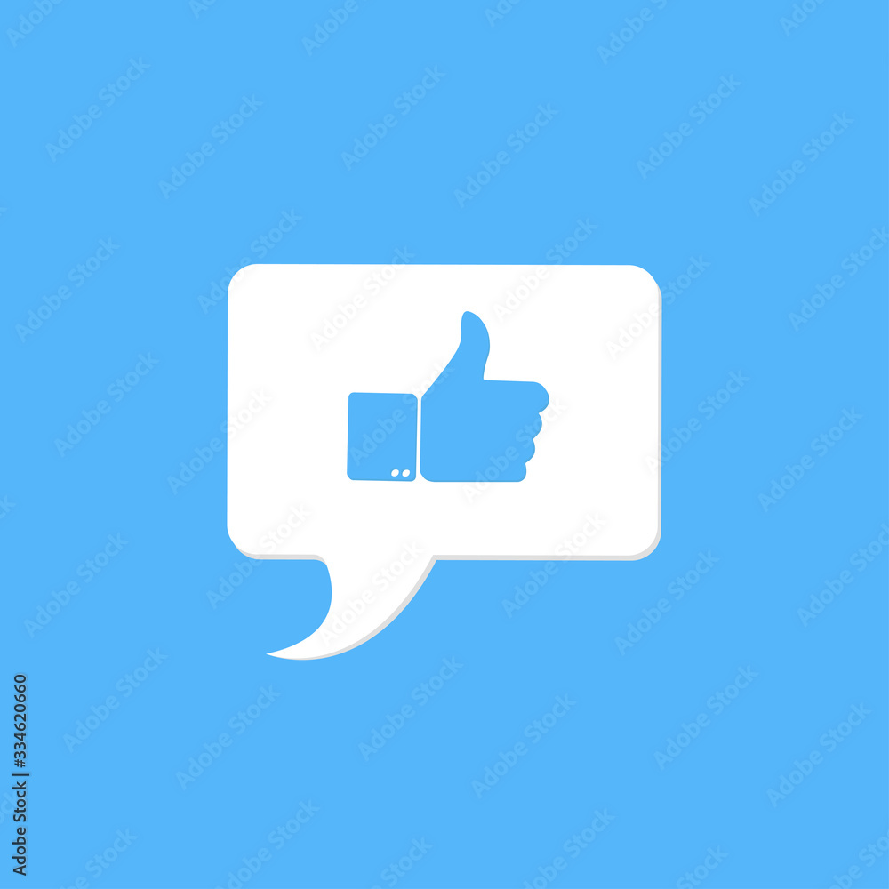 Thumbs up in the speech bubble, like concept - stock vector Thumbs up in the speech bubble, like concept - stock vector