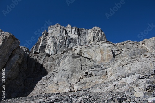 Buttress with pinnacle rock view at Sentinel Pass near Lake Moraine, Canadian Rockis