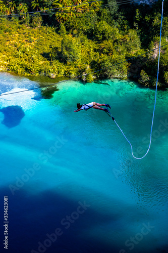 Bungy jumping in Taupo, new zealand