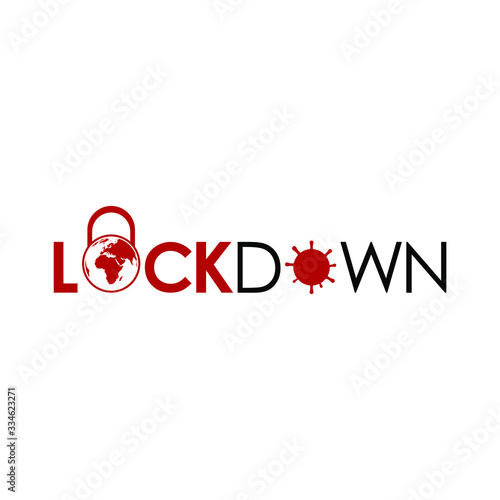 lockdown letter logo, world lockdown