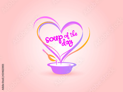 Soup of the Day for valentine's Day promotion design template