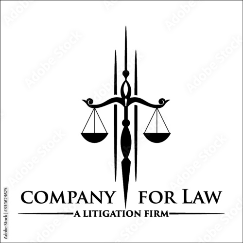 trial balance scales for law attorneys symbol exclusive logo design inspiration