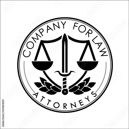 sword of justice trial balance scales for law attorneys symbol exclusive logo design inspiration