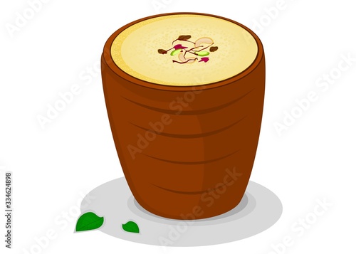 Rabri or Rabdi indian Sweet Dish Food Vector