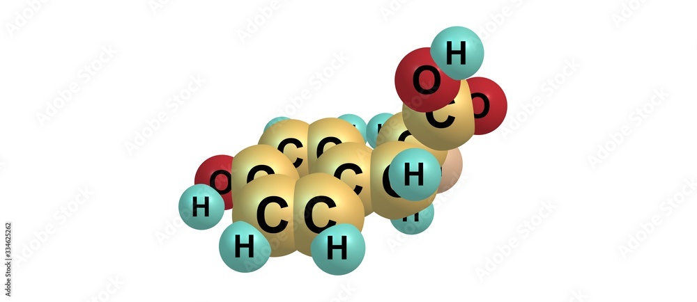 Tyrosine molecular structure isolated on white Tyrosine molecular structure isolated on white