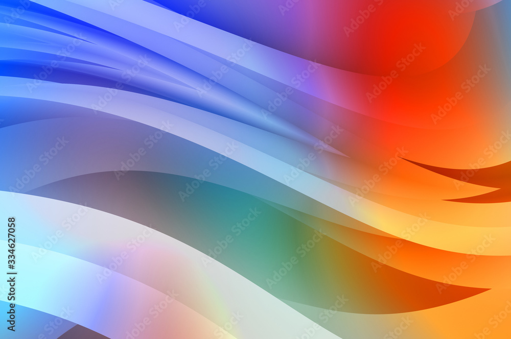 Obraz premium Abstract background with colorful gradient. Vibrant graphic wallpaper with stripes design. Fluid 2D illustration of modern movement.