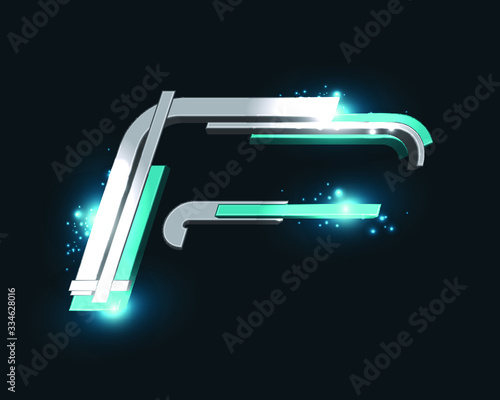 3D Robotic futuristic font set design in vector format