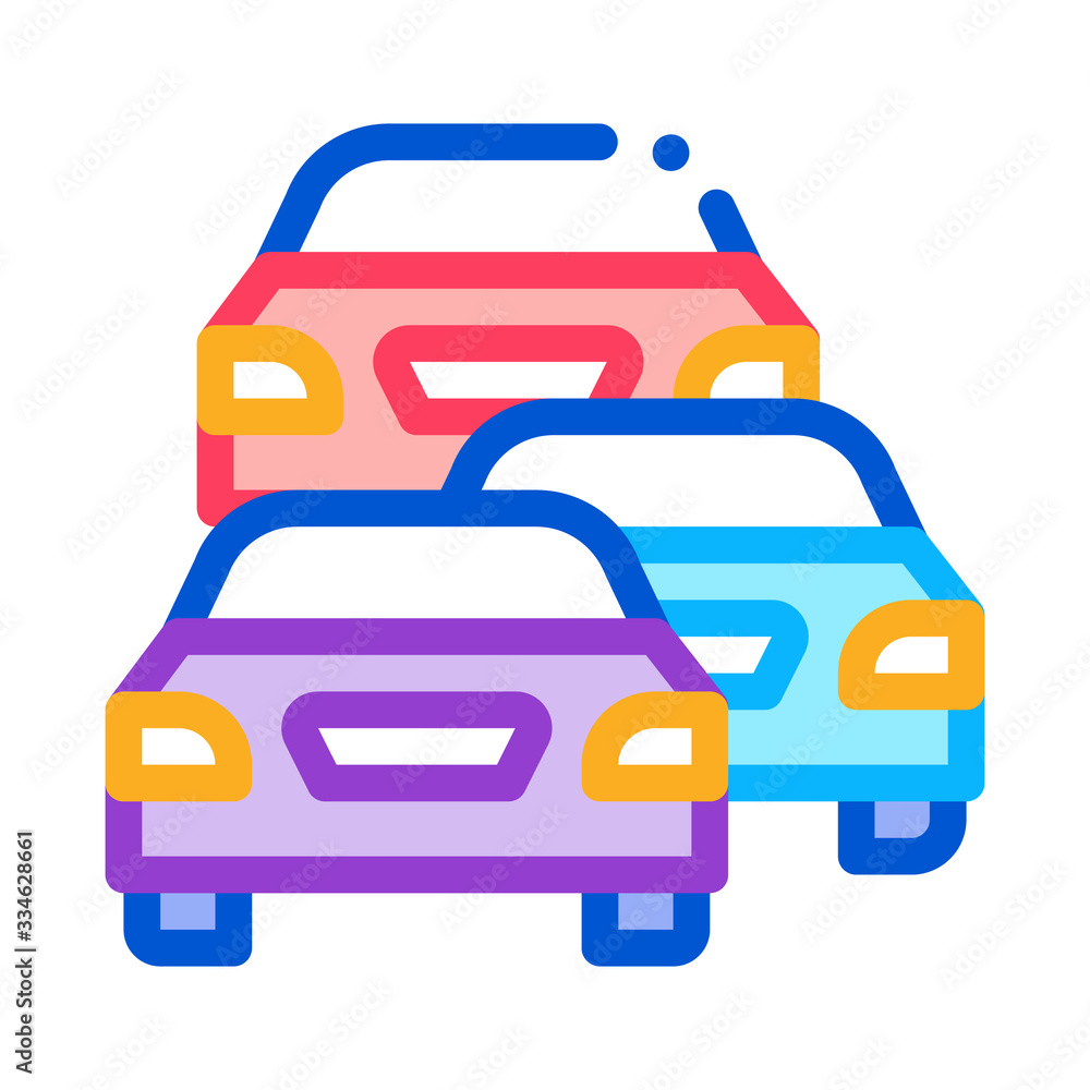 stream of cars icon vector. stream of cars sign. color symbol illustration