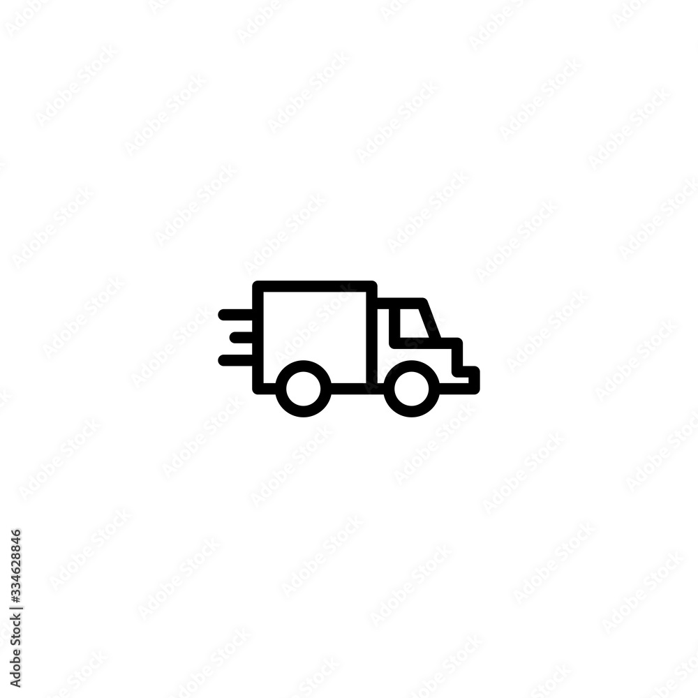 Thin line icon Truck . Delivery Truck symbol vector sign isolated on white background. Simple logo vector illustration for graphic and web design, editable stroke . 48x48 pixel perfect