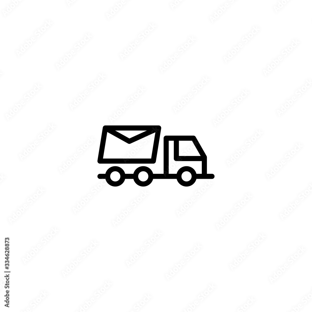 Thin line icon Truck . Delivery Truck symbol vector sign isolated on white background. Simple logo vector illustration for graphic and web design, editable stroke . 48x48 pixel perfect