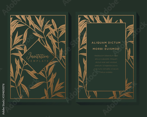 Green and Gold Invitation Background
