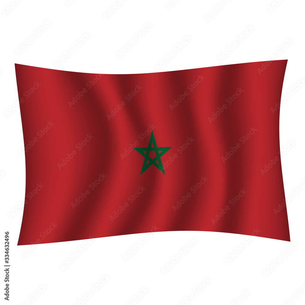 Morocco flag background with cloth texture. Morocco Flag vector illustration eps10. - Vector Morocco flag background with cloth texture. Morocco Flag vector illustration eps10. - Vector