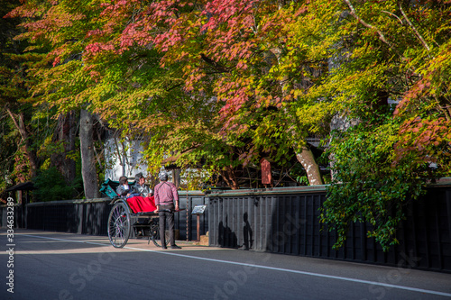 Wallpaper Mural Jinrikisha, Kakunodate : 2018 October 25. The famous rickshaw in Japan. The amazing experience in autumn old town viewing. Torontodigital.ca