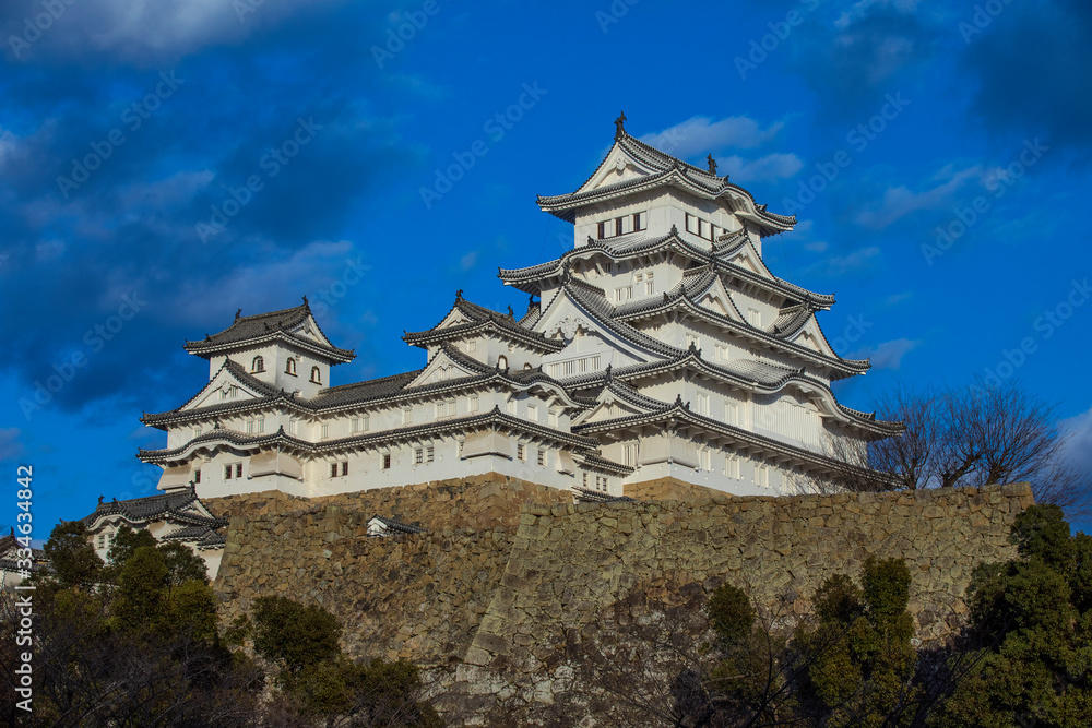 Himeji Castle, Hyogo, Japan : 2019 January 24. The most beautiful castle in Japan and know as the best castle for Japanese need to see once in life. The castle can see from different location. Himeji Castle, Hyogo, Japan : 2019 January 24. The most beautiful castle in Japan and know as the best castle for Japanese need to see once in life. The castle can see from different location.
