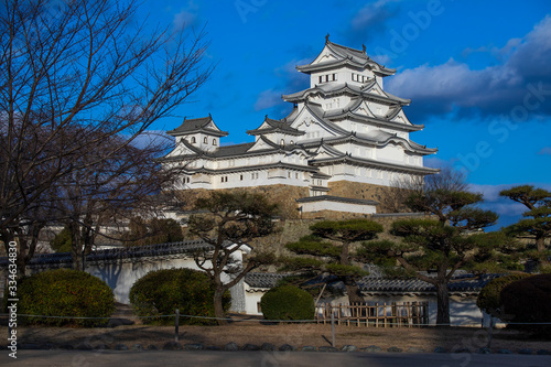 Himeji Castle  Hyogo  Japan   2019 January 24. The most beautiful castle in Japan and know as the best castle for Japanese need to see once in life. The castle can see from different location.