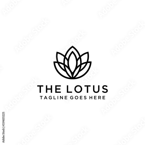 Creative luxury simple Artistic Lotus Flower logo design illustration