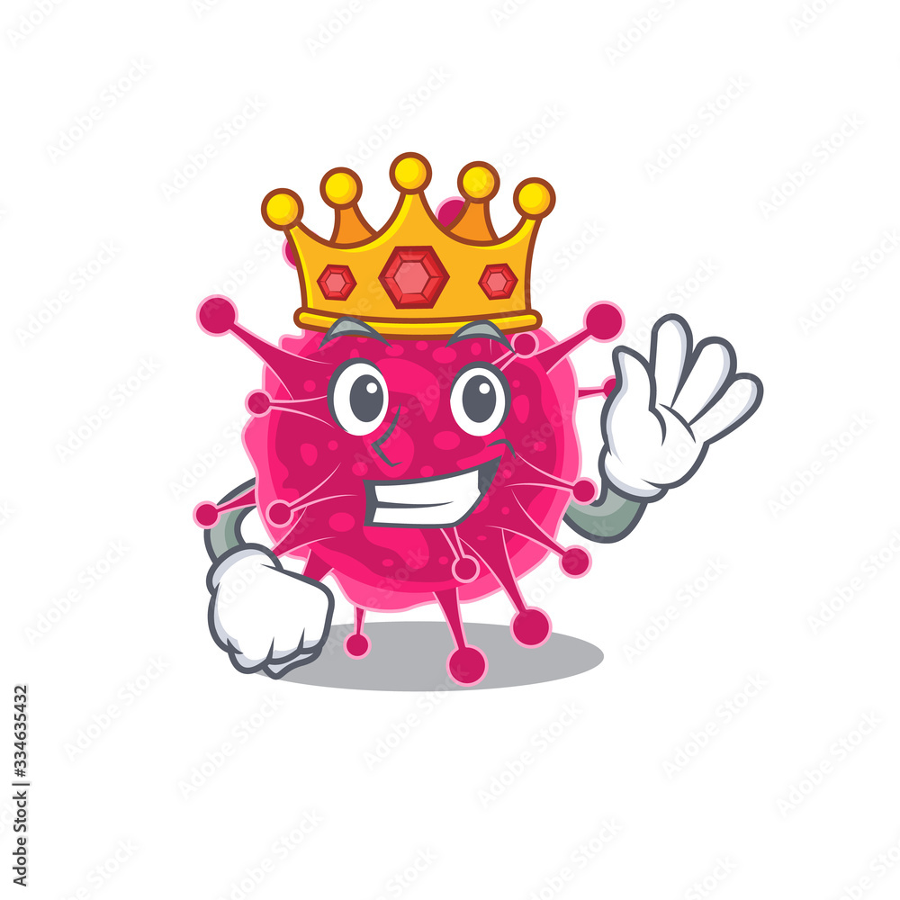 A Wise King of picornaviridae mascot design style A Wise King of picornaviridae mascot design style