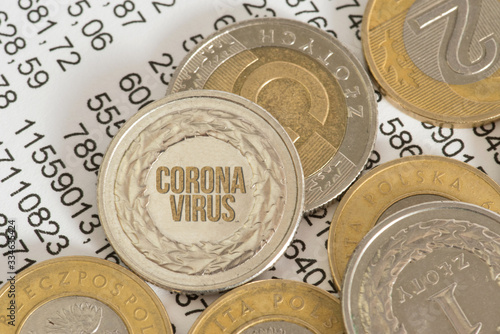 Geld Polnische Zloty PLN und Coronavirus in Polen