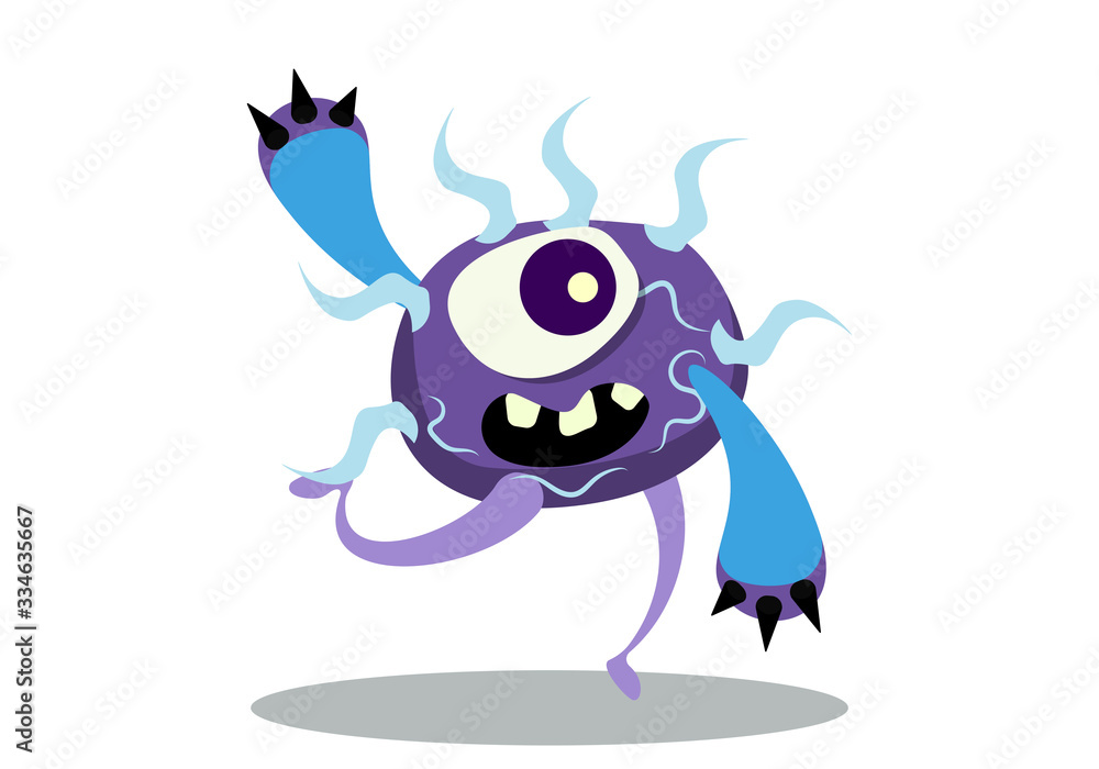 Illustration vector graphic of cute bacteria character running. Vector cartoon illustration of a virus, bacteria. Cartoon microbes. Simple vector illustration EPS10 isolated on white background. Illustration vector graphic of cute bacteria character running. Vector cartoon illustration of a virus, bacteria. Cartoon microbes. Simple vector illustration EPS10 isolated on white background.
